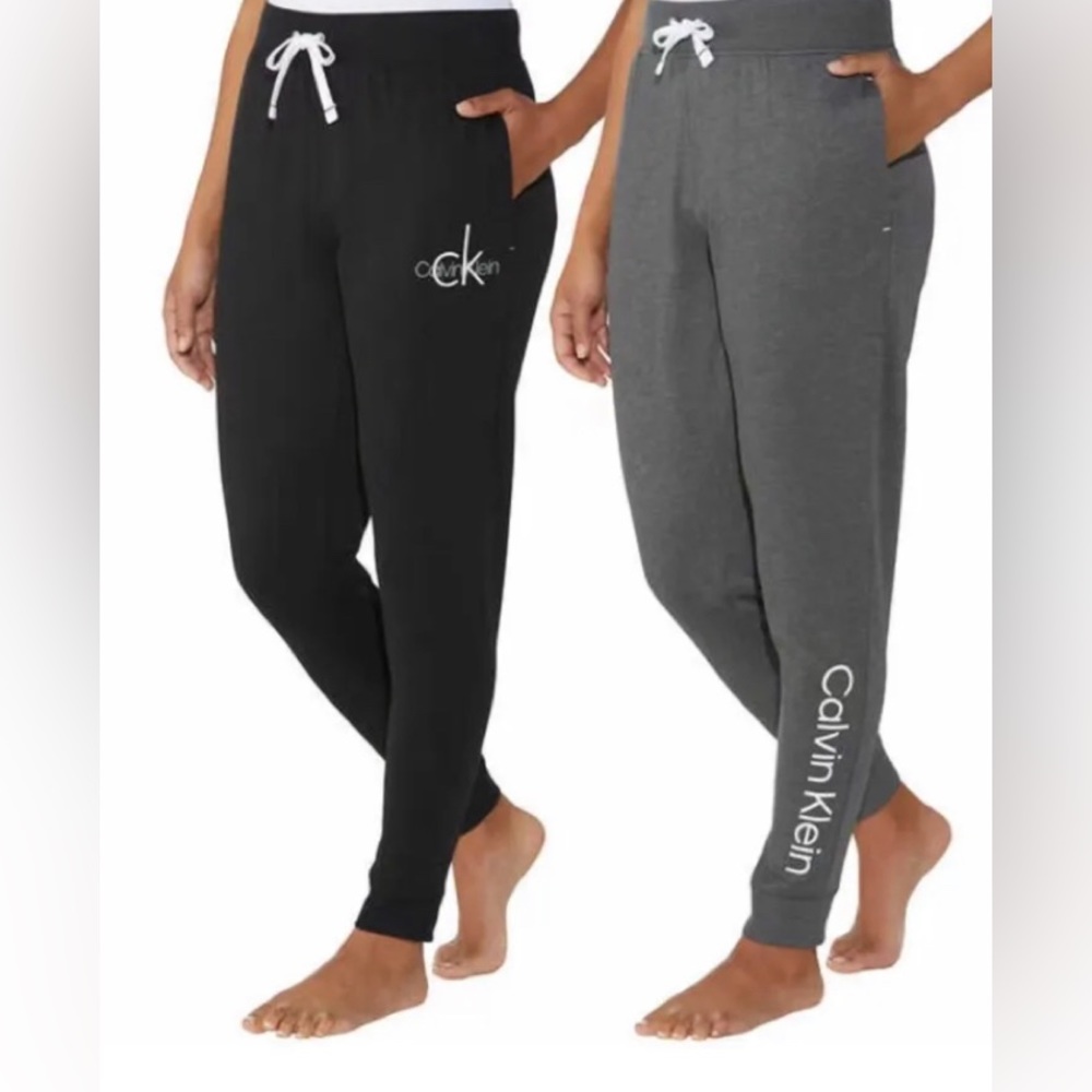 Calvin Klein exercise Pants 2-pk Women’s sz XL 14-16 French-Terry Loungers NEW